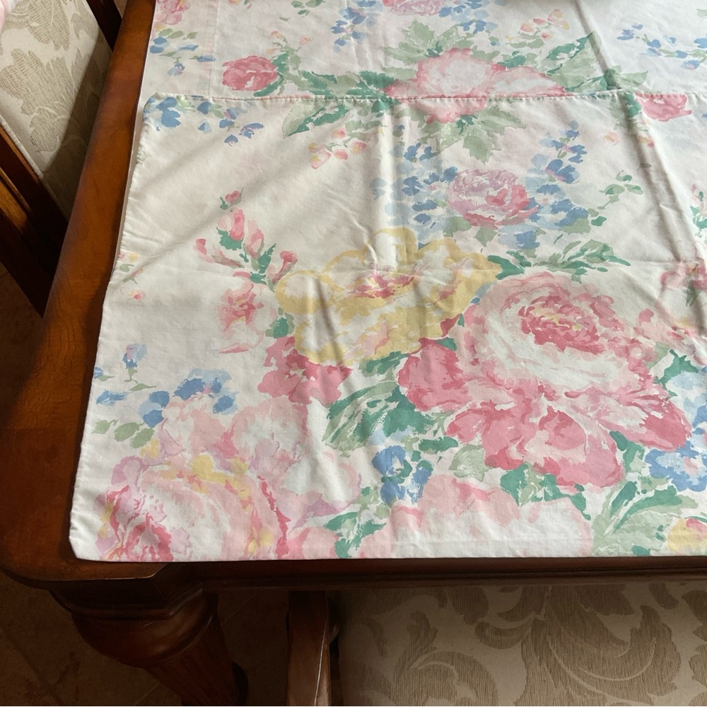 Vintage Fieldcrest Percale Floral Blue Pink Yellow King Pillowcases Set of 2 - Picture 4 of 11